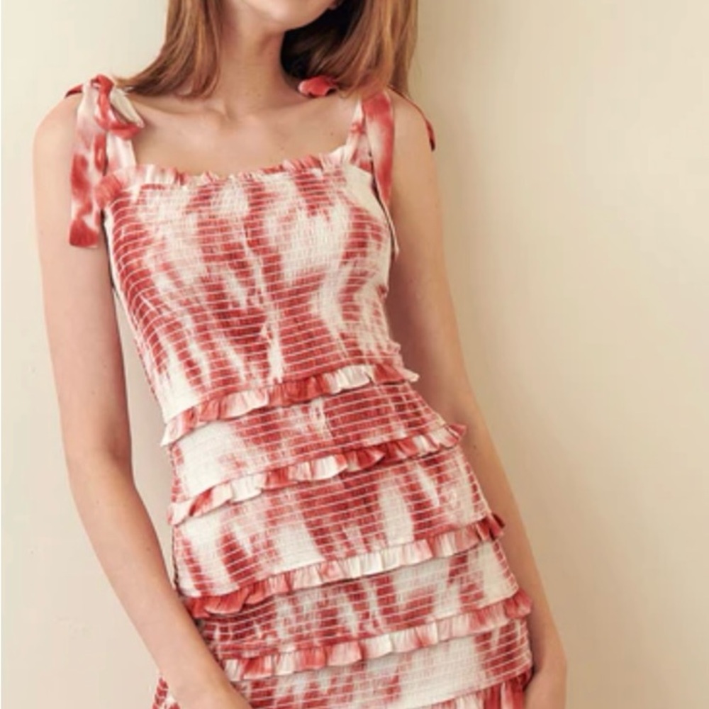 STORIA - Tie-Dye Red and White Women's Dress